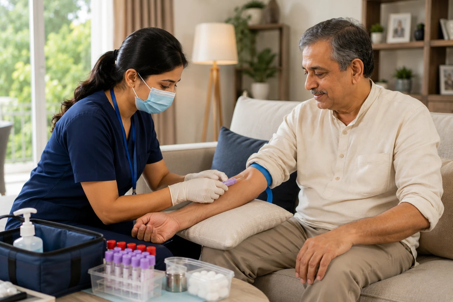 Healthcare professional collecting a diagnostic sample
