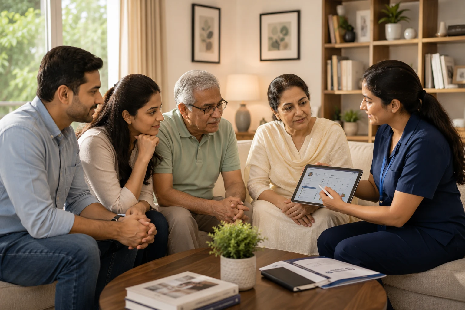 Family discussing care with a Diagnex professional