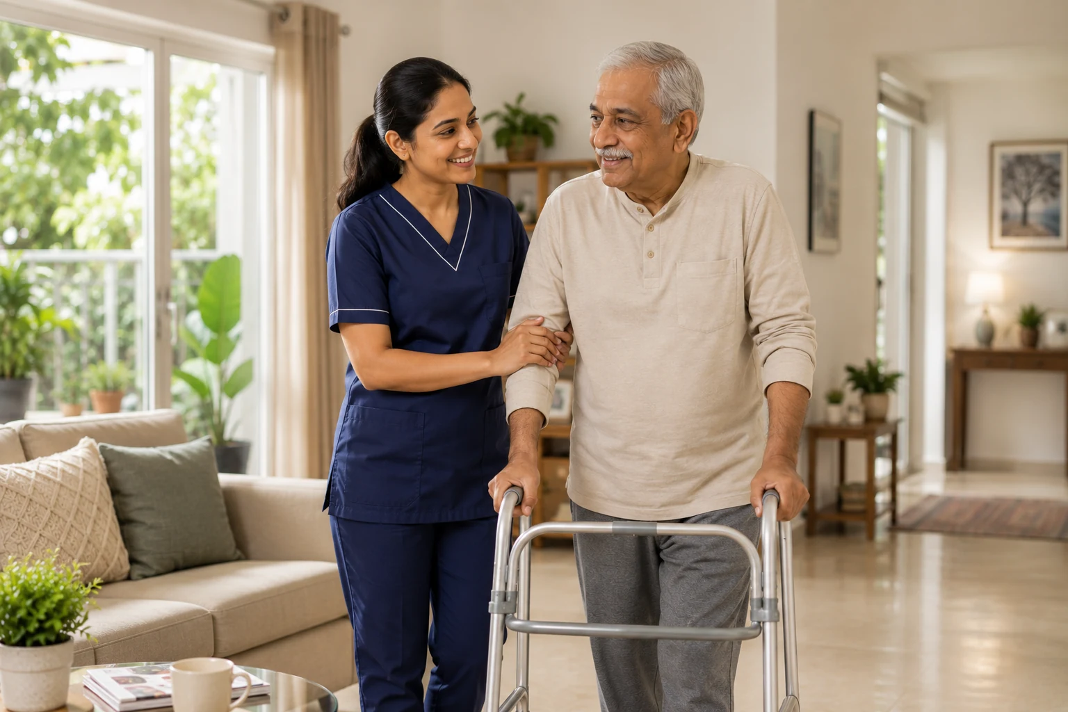 Rehabilitation support for an older adult at home