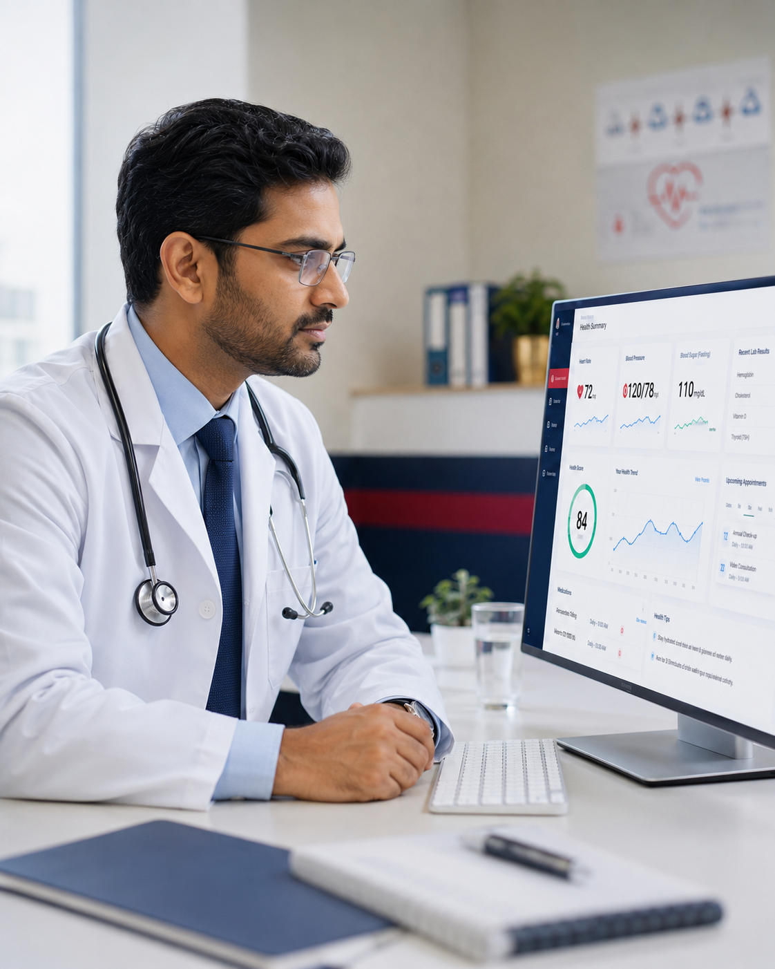 A Diagnex clinician reviewing care with a patient